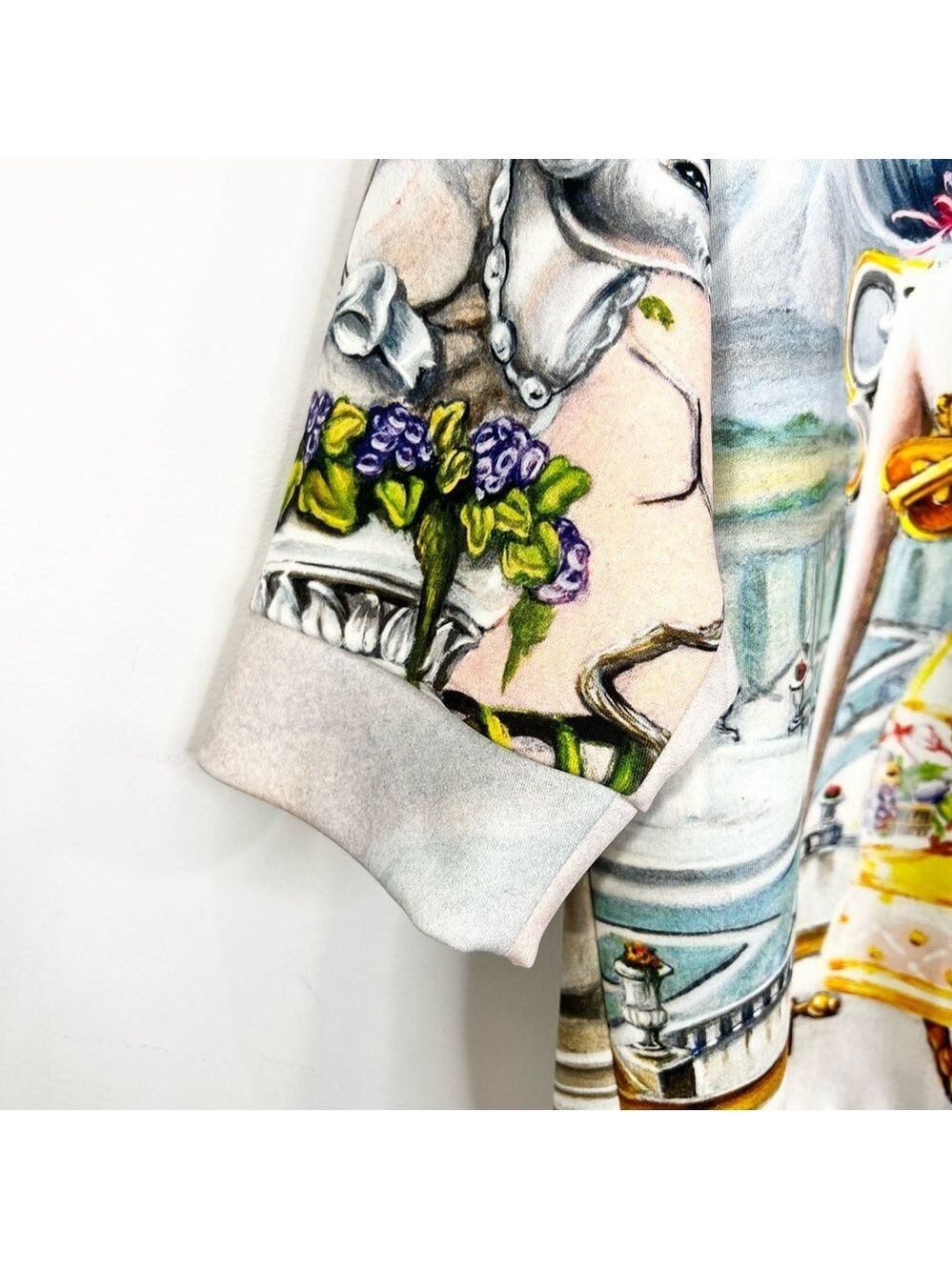 MRZ Italy designer drop shoulder half sleeve oversized graphic print top S - Picture 12 of 15